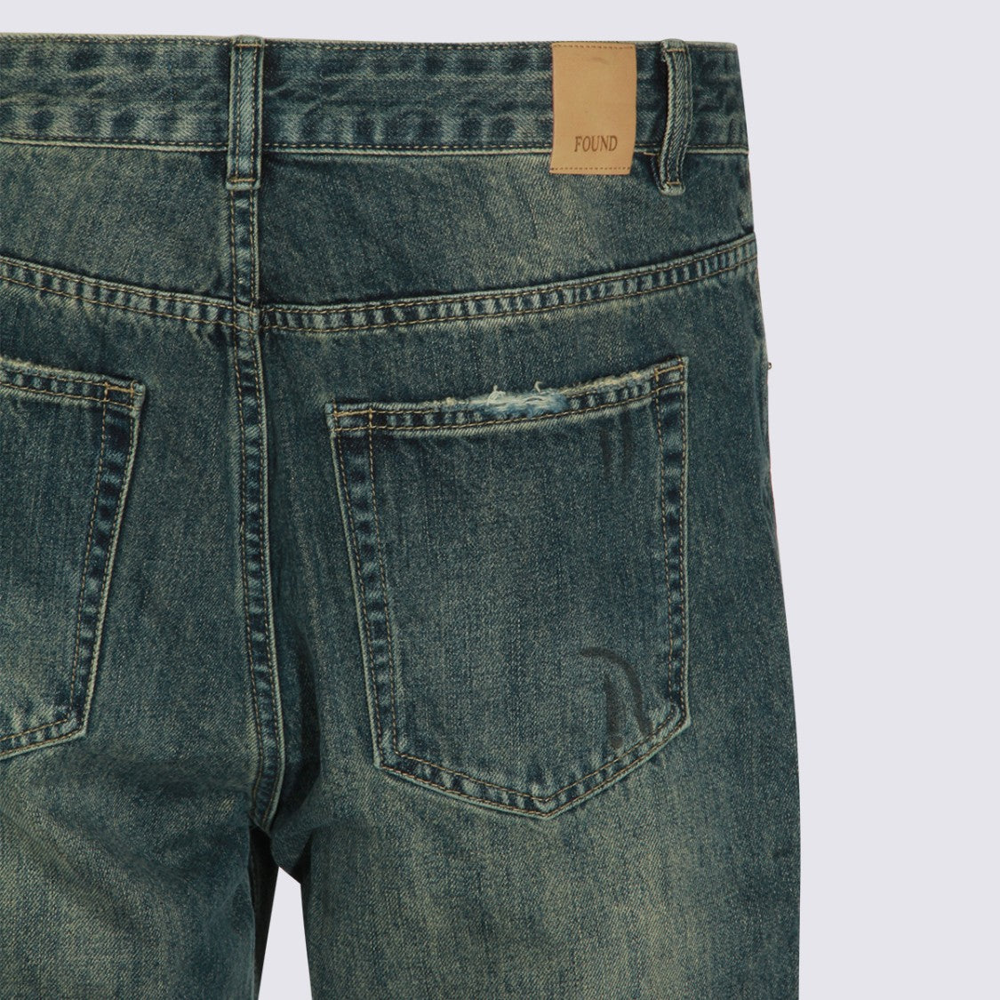 Found Distressed Vintage Jeans With Classic Five-Pocket Design