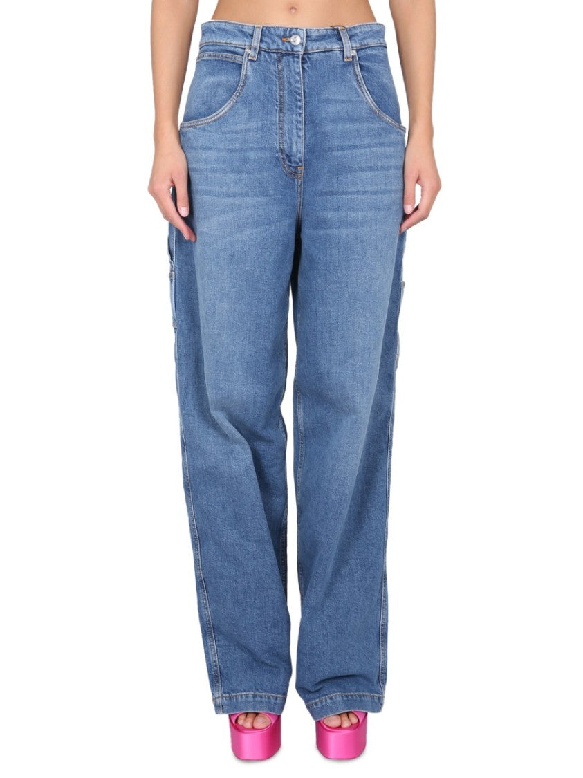 Etro Relaxed Fit High-Waist Cargo Jeans