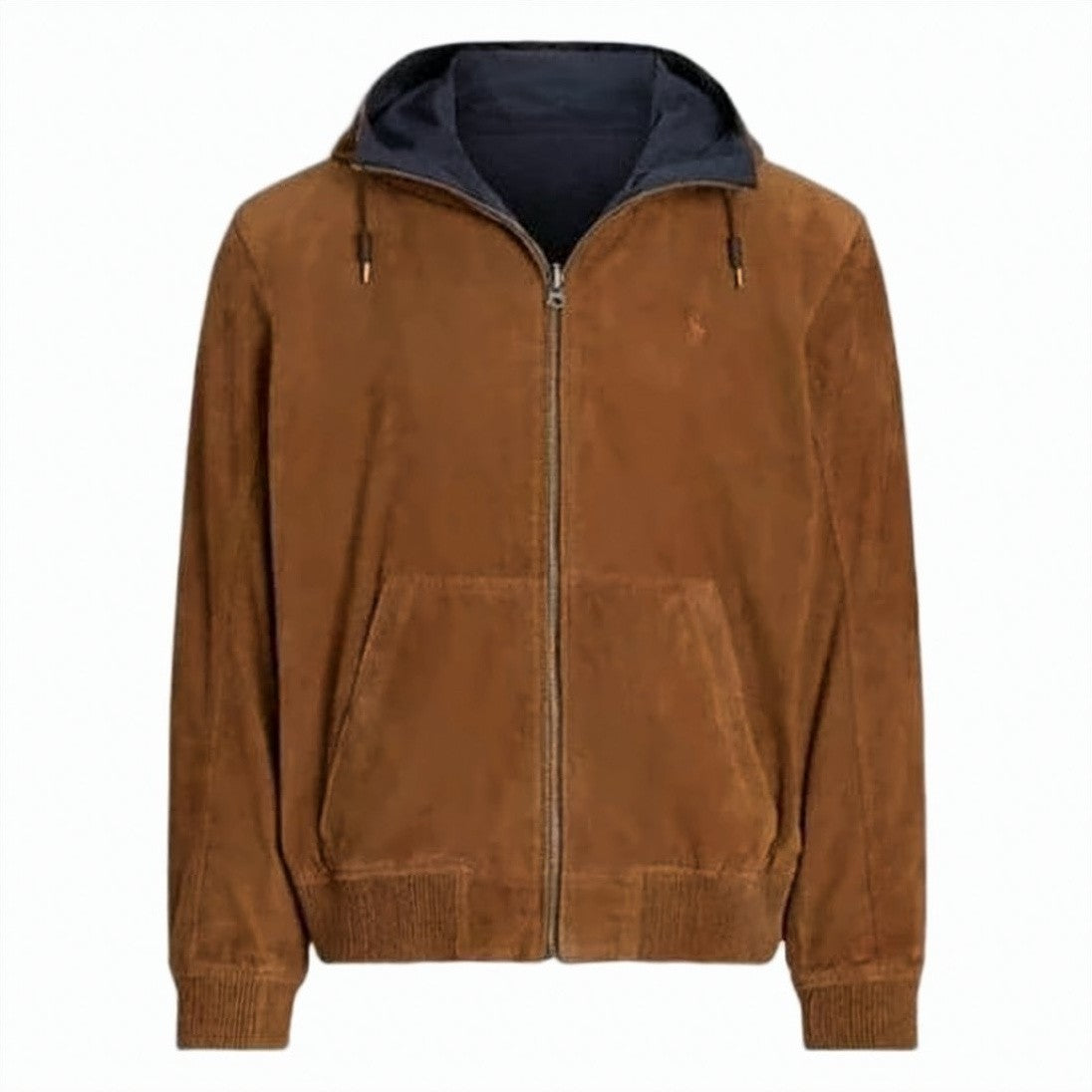 Polo Ralph Lauren Reversible Brown Goat Leather Jacket With Soft Suede Texture