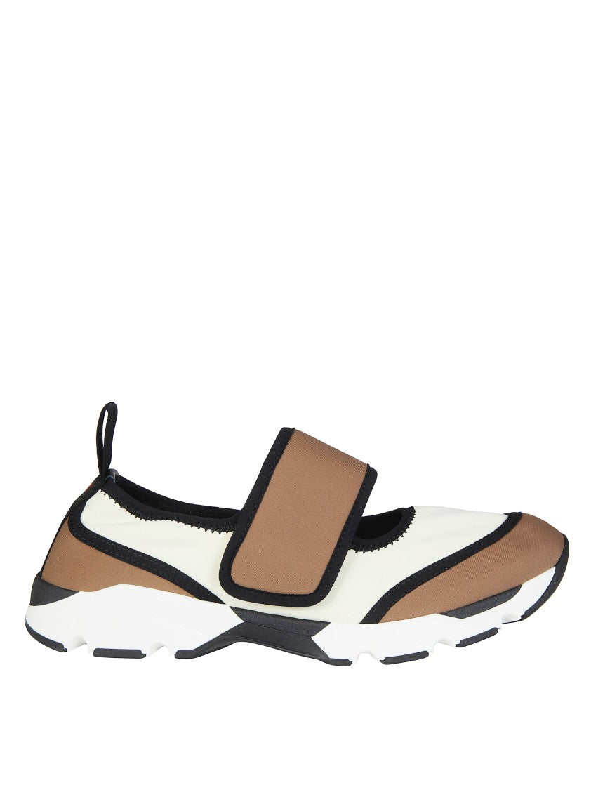 Marni Brown Sporty Slip On Strap Sneakers