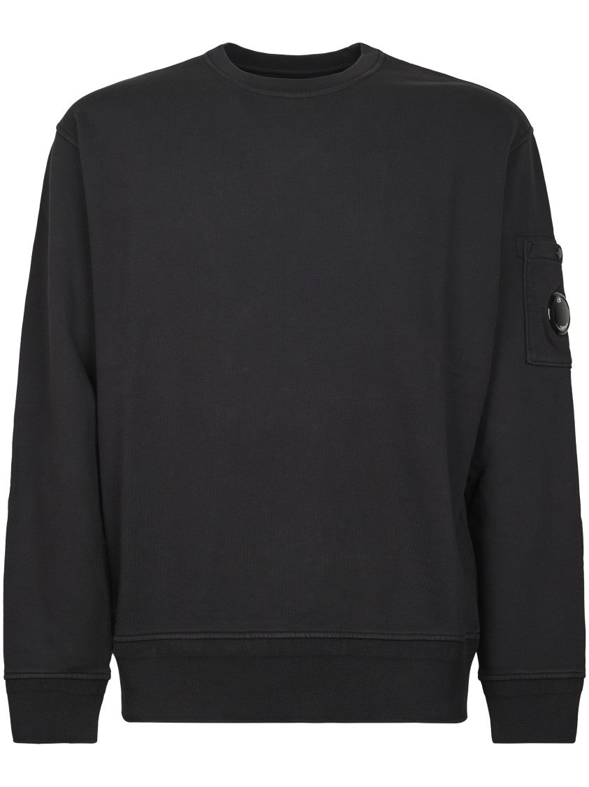 C.P. Company Diagonal Fleece Crewneck Sweatshirt With Lens Detail
