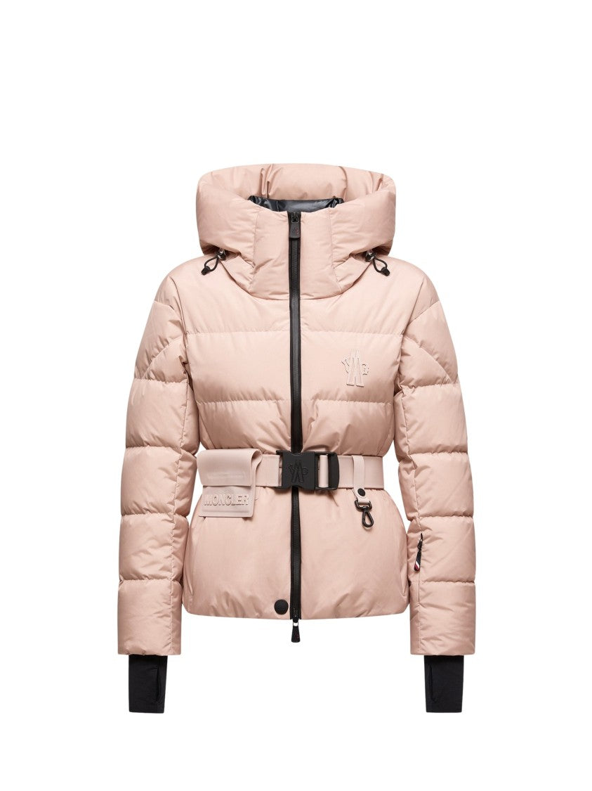 Moncler Grenoble Quilted Insulated Jacket With Adjustable Belt And Hood