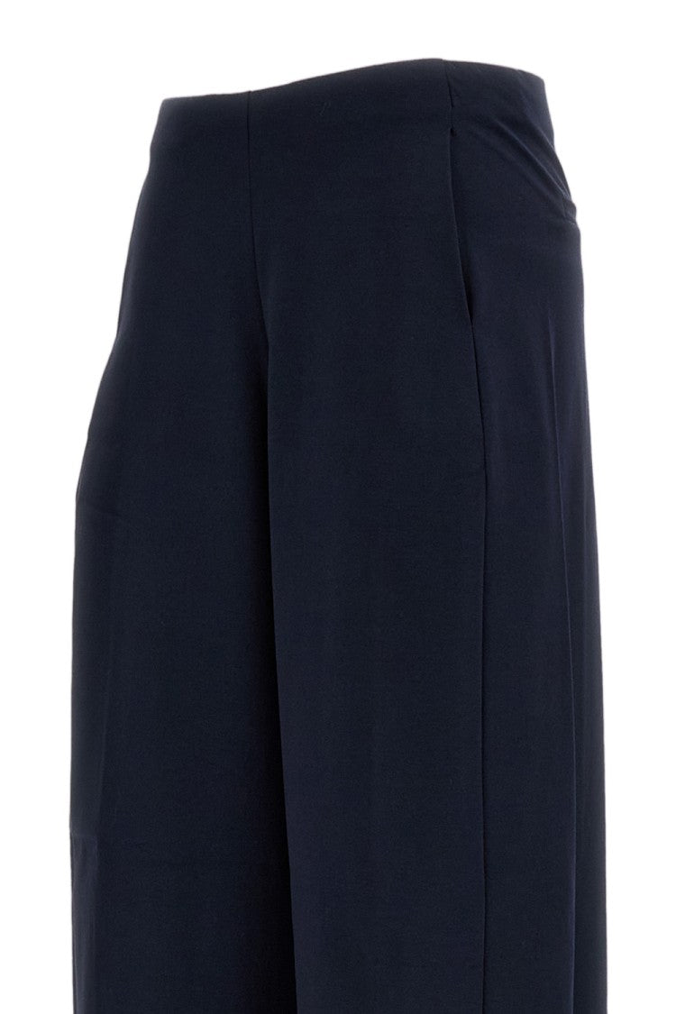 M.S.M. Milano Wide-Leg Stretch Cotton Trousers With Elasticated Waistband