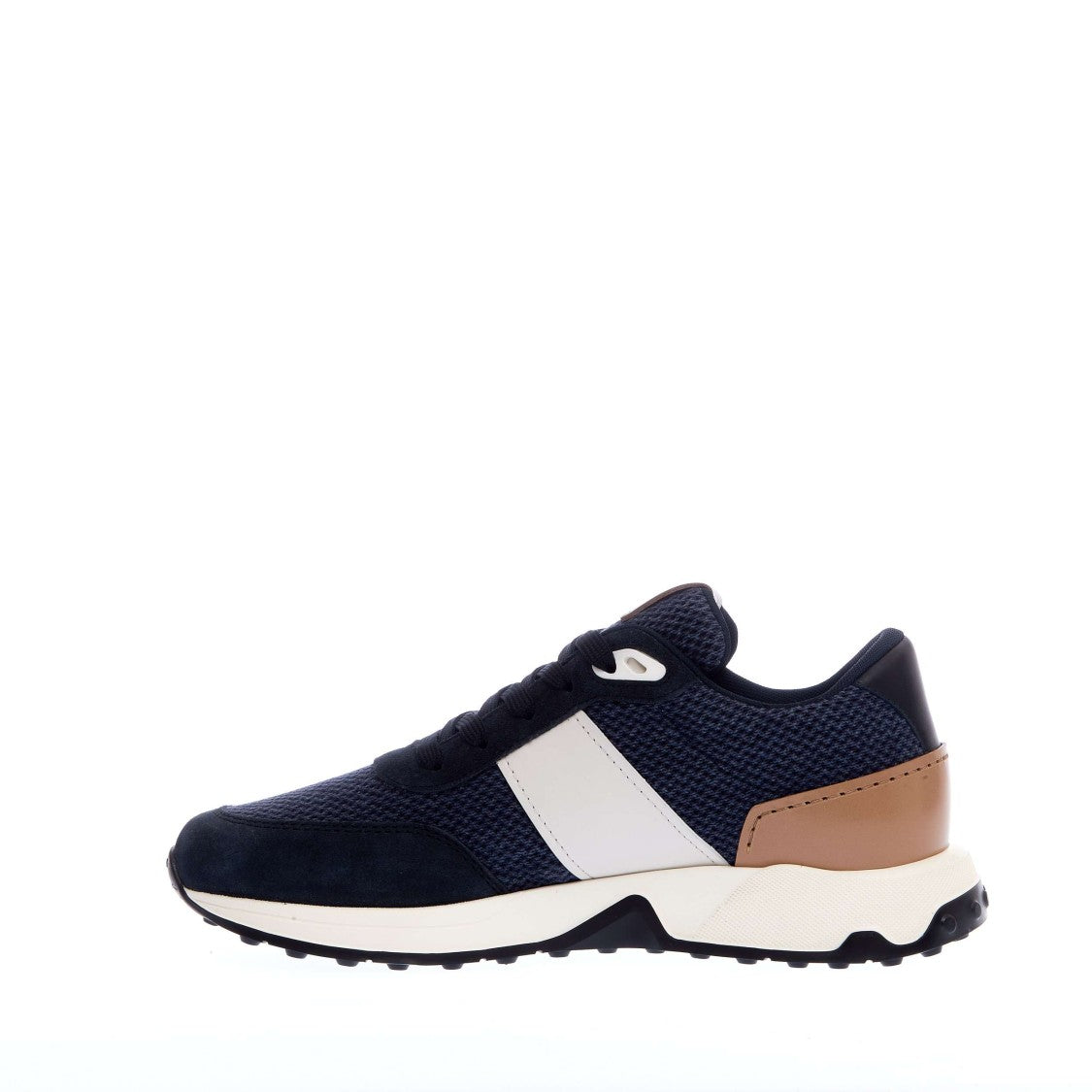 Tod's Sneakers In Blue Leather And Fabric