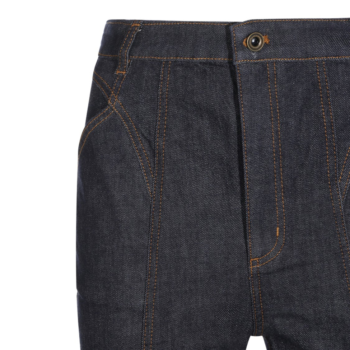Self-Portrait High-Waist Contrast Stitching Flared Jeans