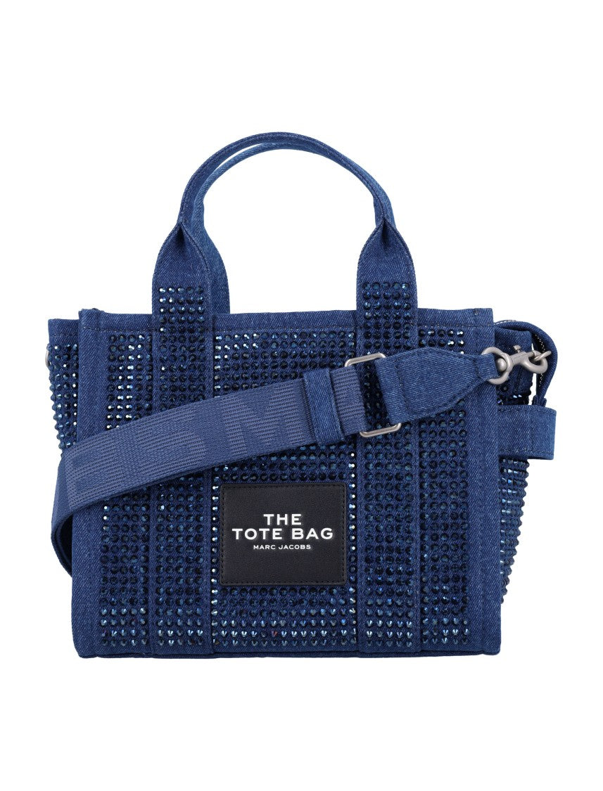 Marc Jacobs Crystal-Embellished Denim Small Tote Bag