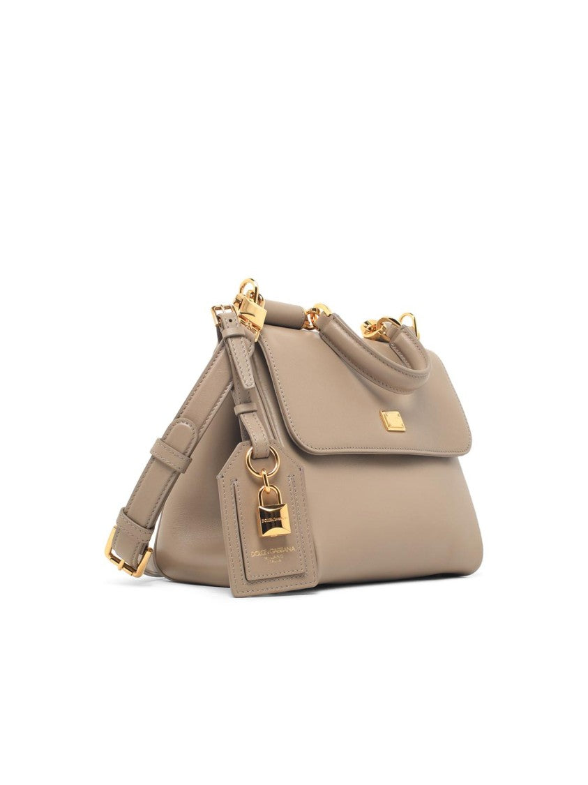 Dolce & Gabbana Beige My Sicily Calf Leather Shoulder Bag