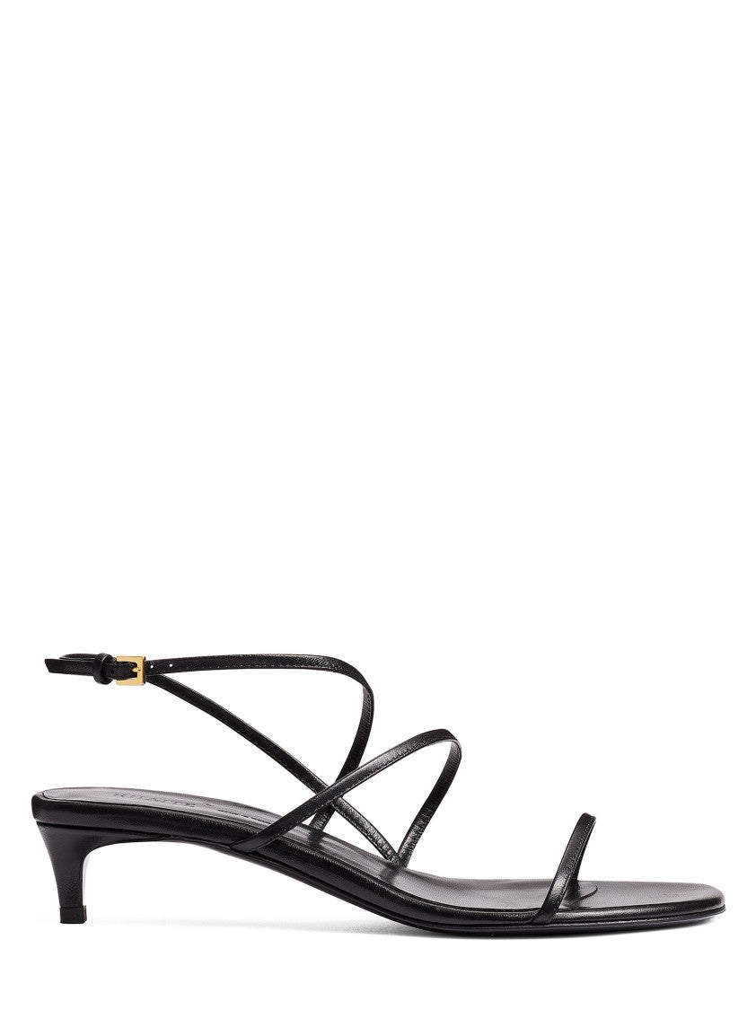 Khaite Black Goat Leather Sandals
