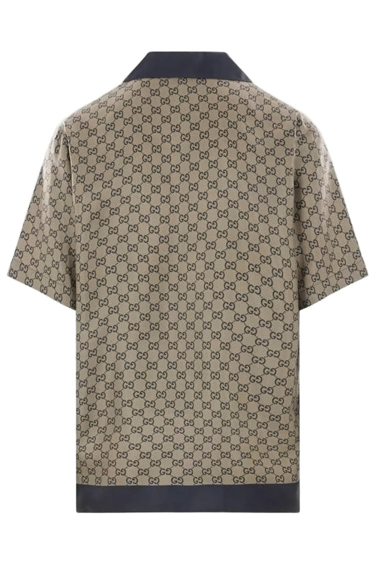 Gucci Silk Short-Sleeve Shirt With Interlocking Double-G Pattern