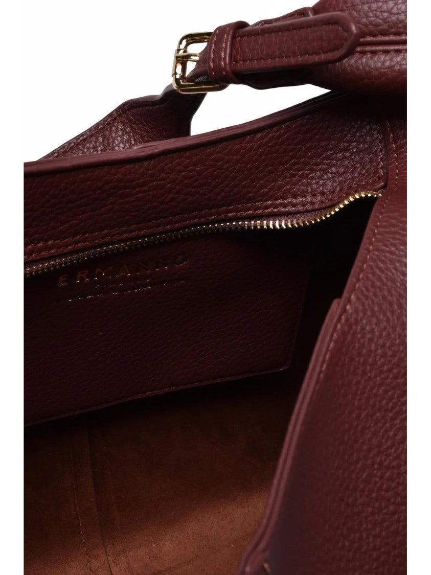 Ermanno Firenze Red Veronica Suede-Effect Polyurethane Shoulder Bag