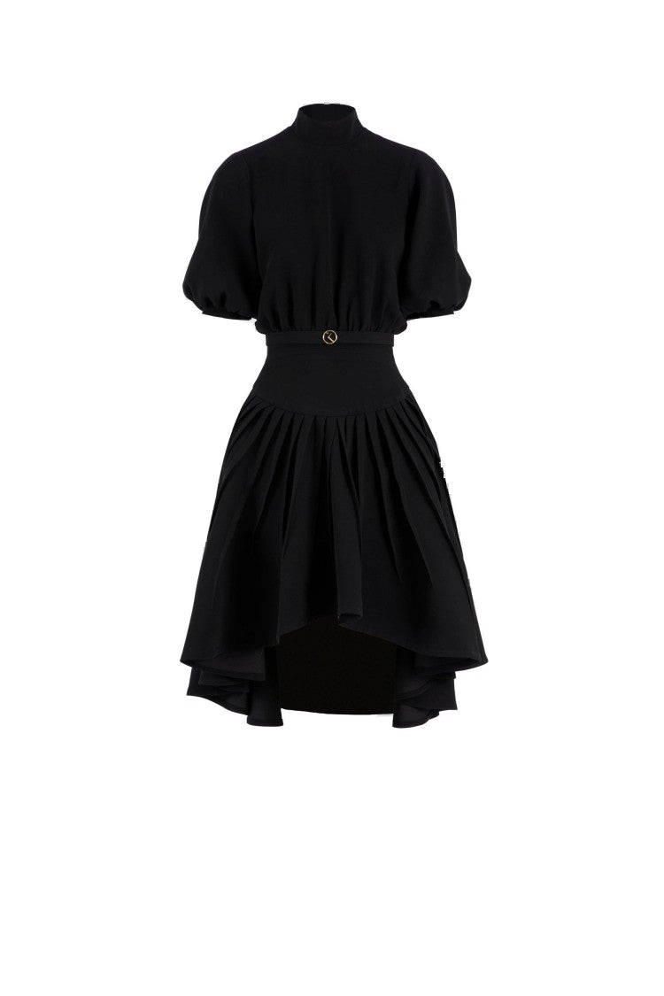 Saiid Kobeisy Jet Black Lace Mini Dress