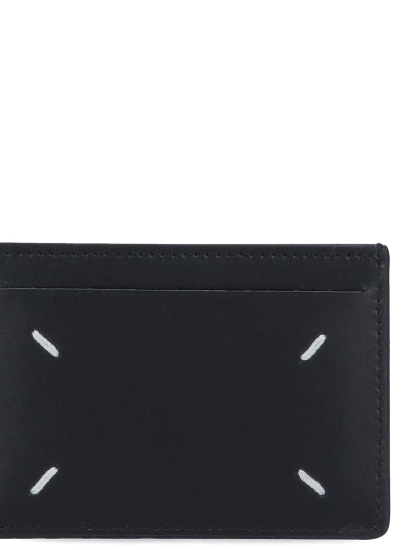 Maison Margiela Black Four Stitches Calfskin Card Holder