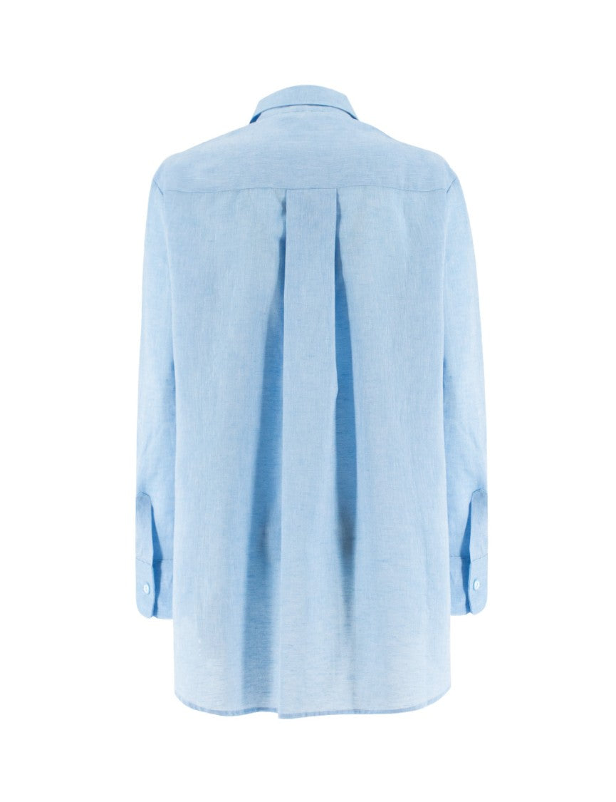 Ermanno Scervino Linen Blouse With Floral And Geometric Embroidery