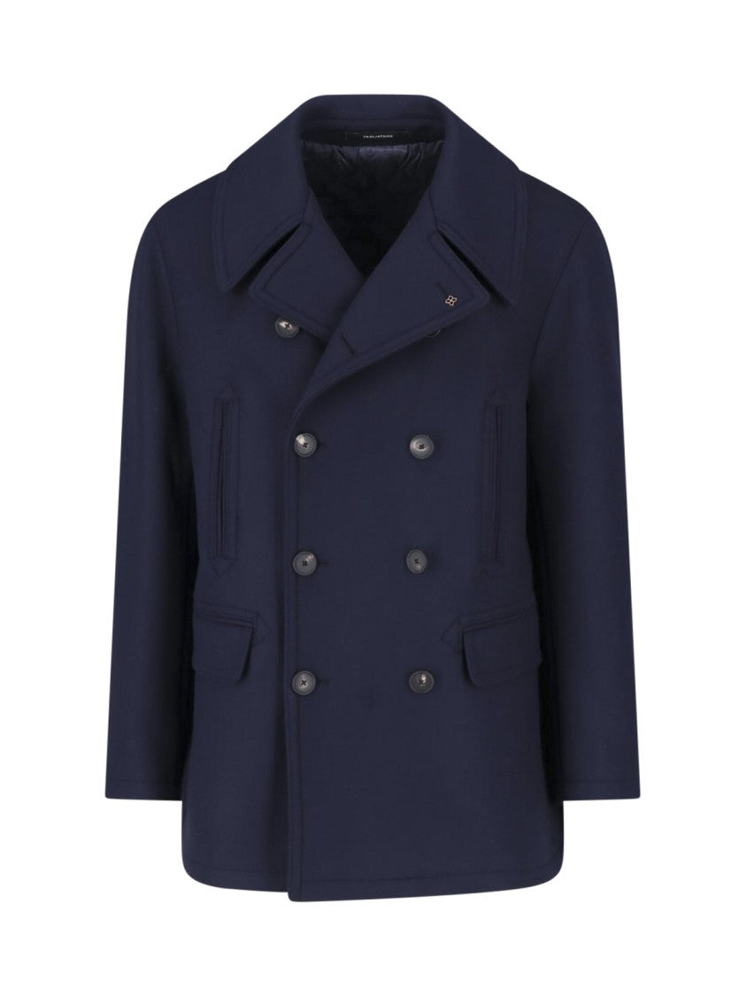 Tagliatore Blue San Francisco Double-Breasted Wool Coat