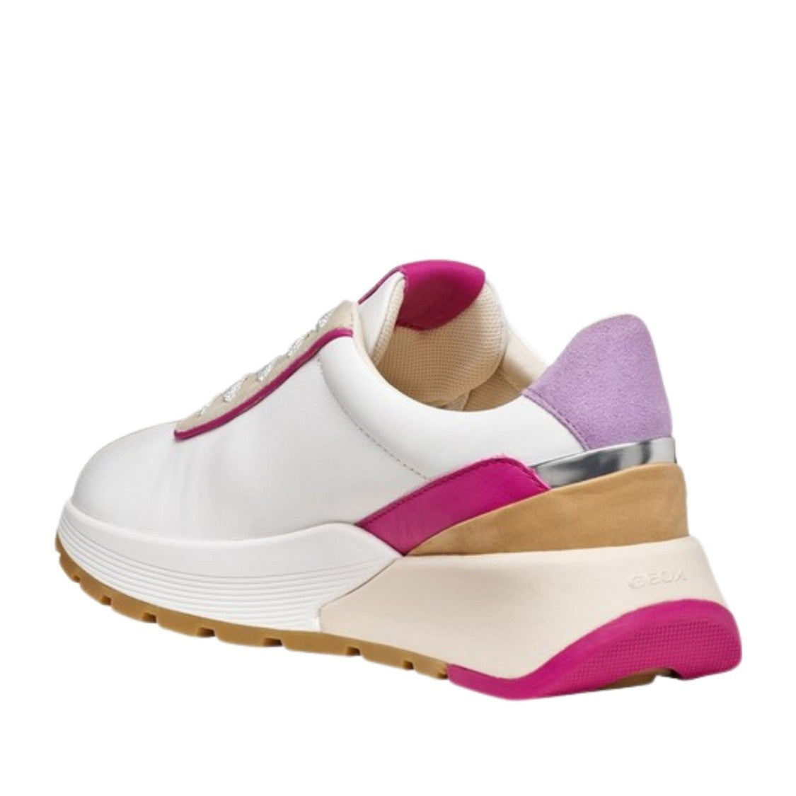 Geox Metropoli White Chunky Accent Sneakers