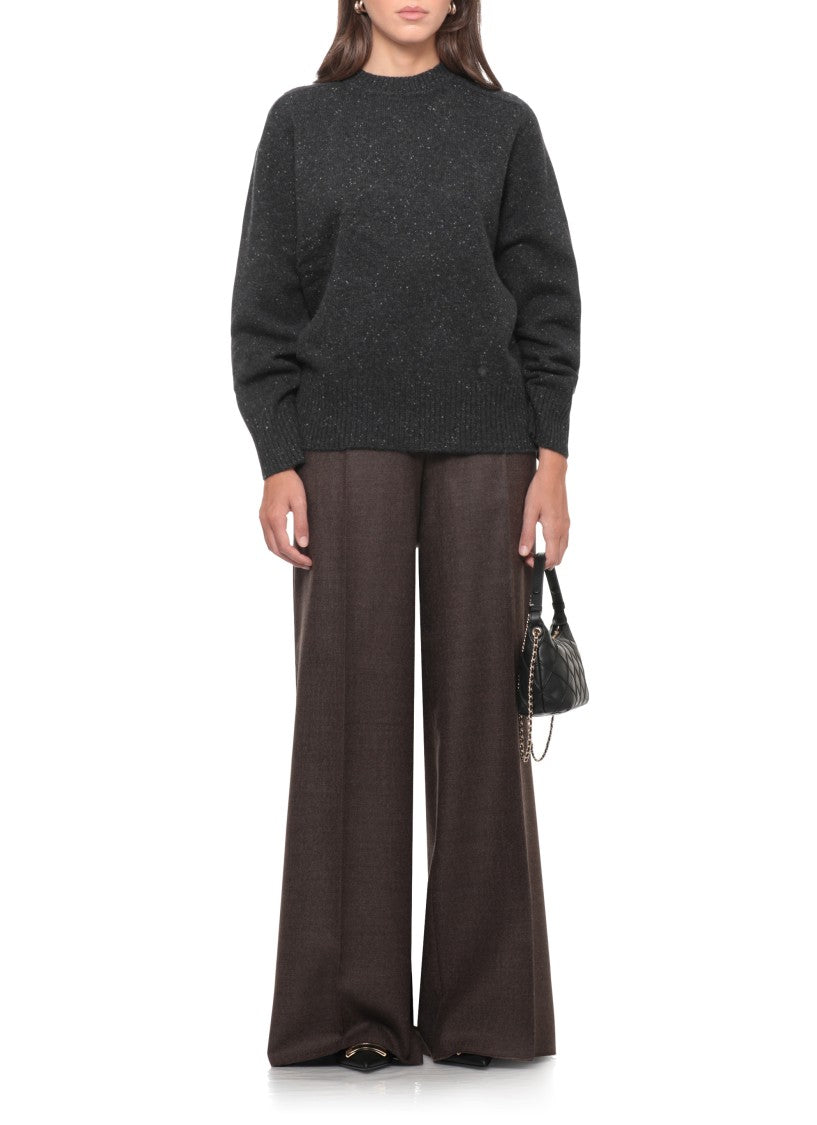 Loulou De Saison Dark Grey Speckled Detail Cashmere Sweater