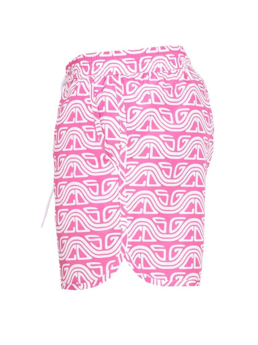Gcds Waved Print Swim Shorts