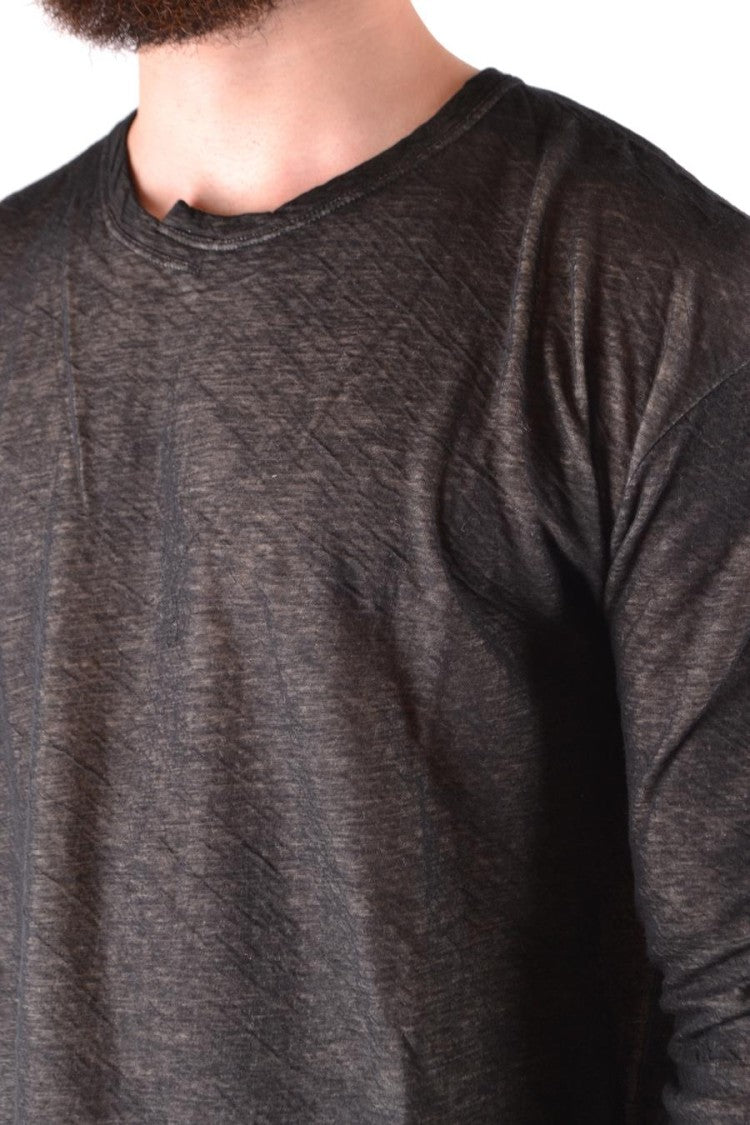 Isabel Benenato Textured Black Cotton Sweater