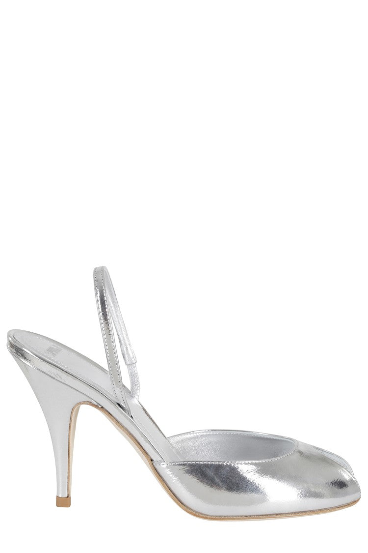 3Juin Silver Mely 095 Illy Shiny-Finish Leather Sandals