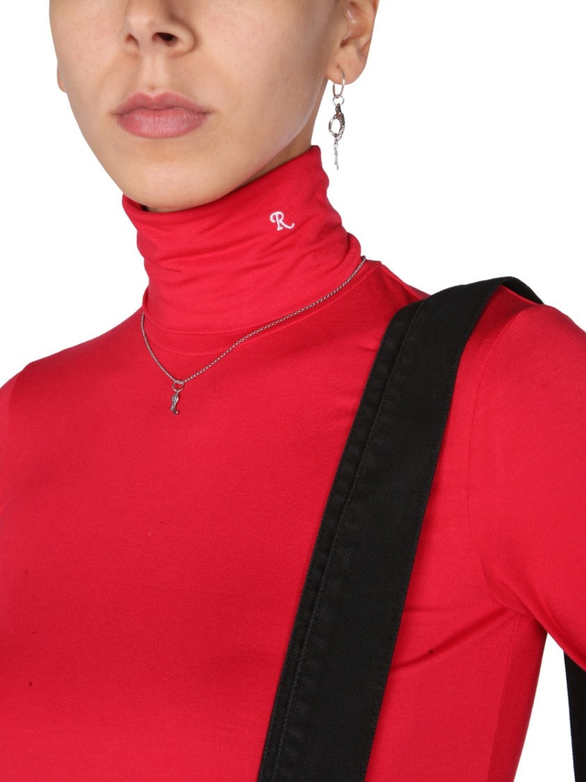 Raf Simons Fitted Turtleneck Sweater With Embroidered Detail
