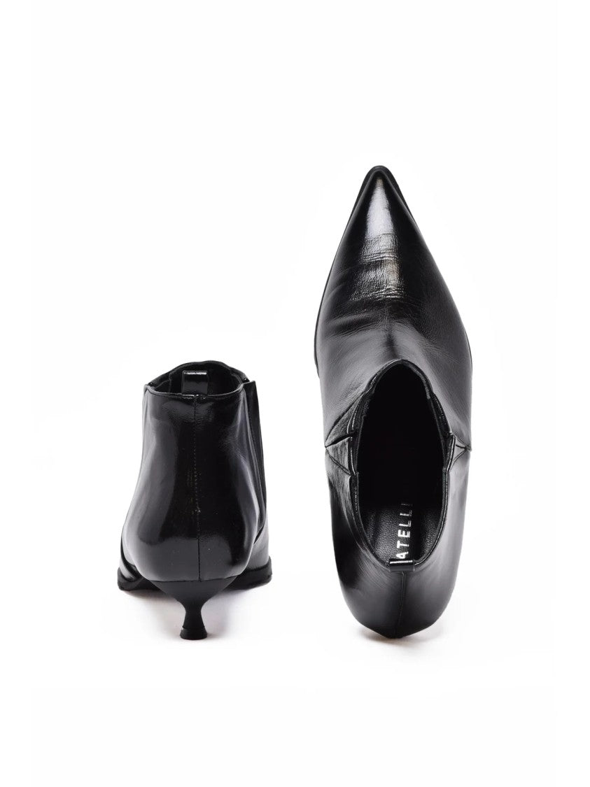 Fratelli Russo Black Patent Leather Pointed Ankle Boots