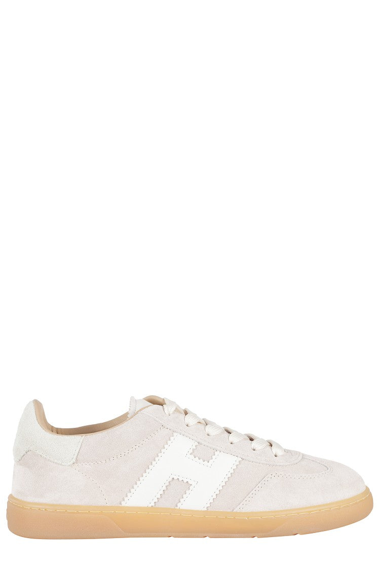 Hogan Beige Cool Laced Side-Logo Suede Sneakers
