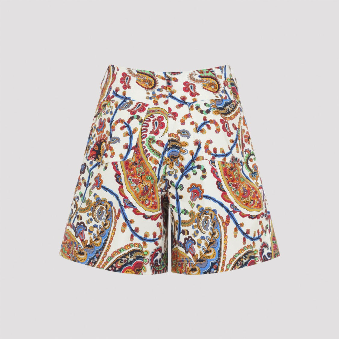 Etro Multicolor Cotton Pleated Shorts