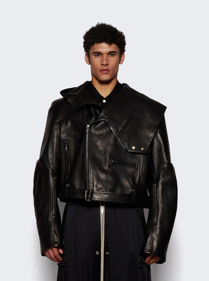 Rick Owens Cropped Hooded Stooges Jacket Black