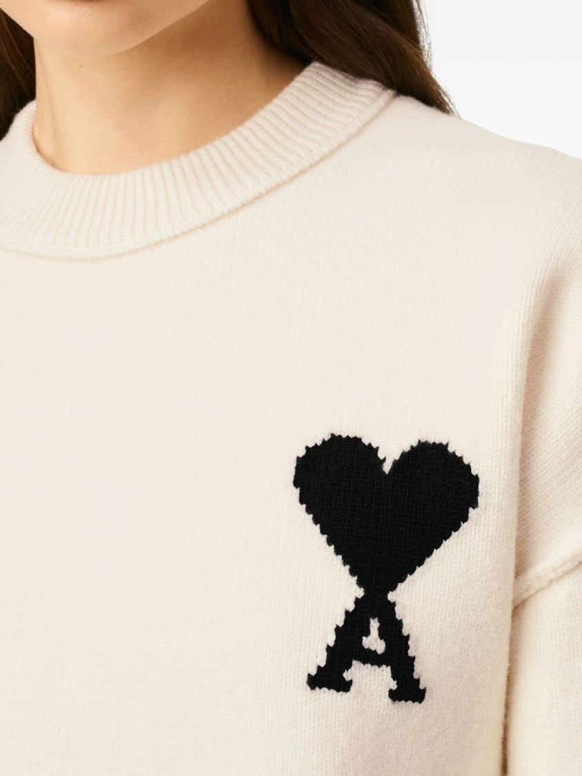 Ami Lightweight Sweater With Heart Emblem