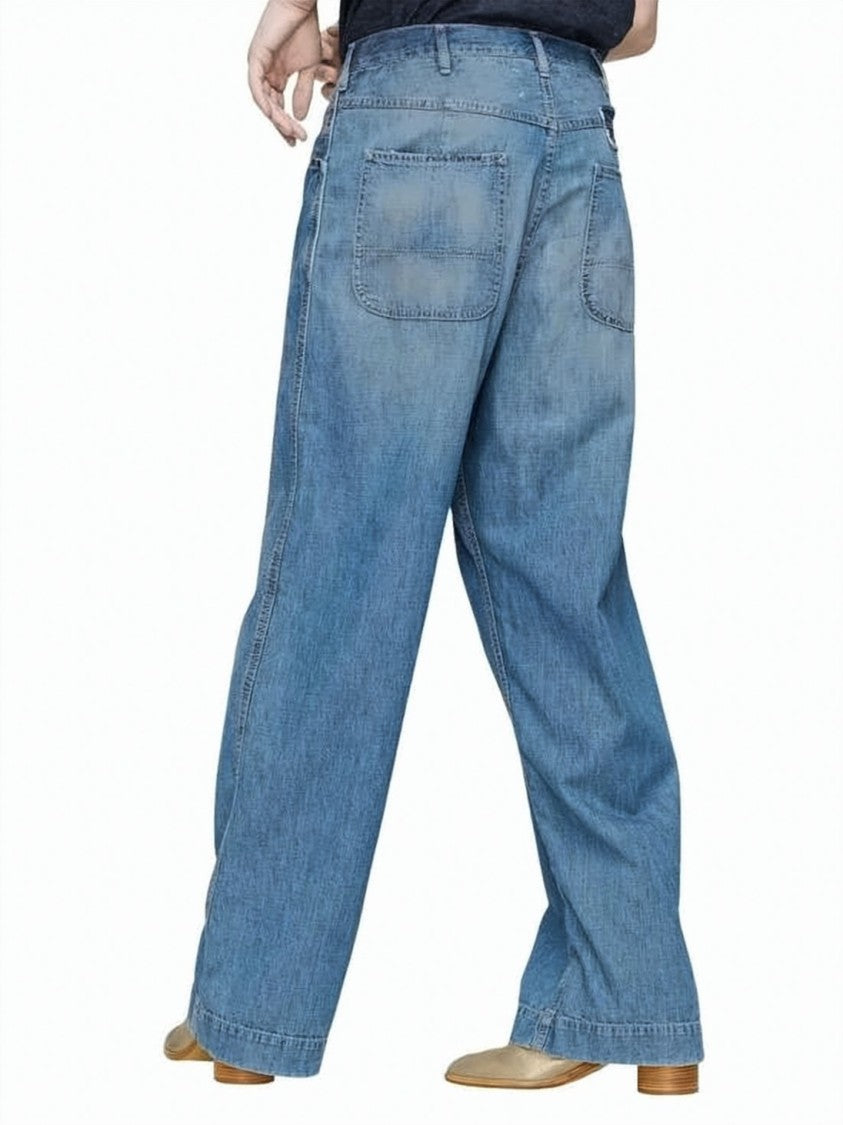 Maison Margiela Relaxed Wide-Leg Cotton Denim Pants