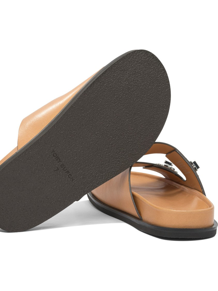 Tory Burch Bovine Leather Sandals With Minimalist Silhouette