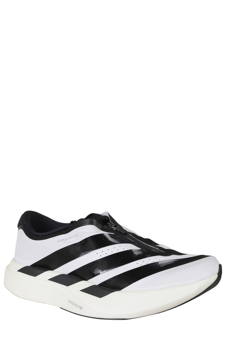 Adidas Originals White Black Adizero Zip Closure Polyester Sneakers