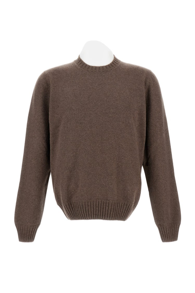 Gran Sasso Brown Cashmere Crewneck Sweater