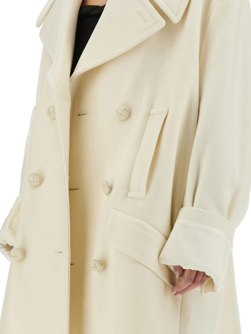 Mm6 By Maison Margiela Double-Breasted Oversized Wool Coat With Large Buttons