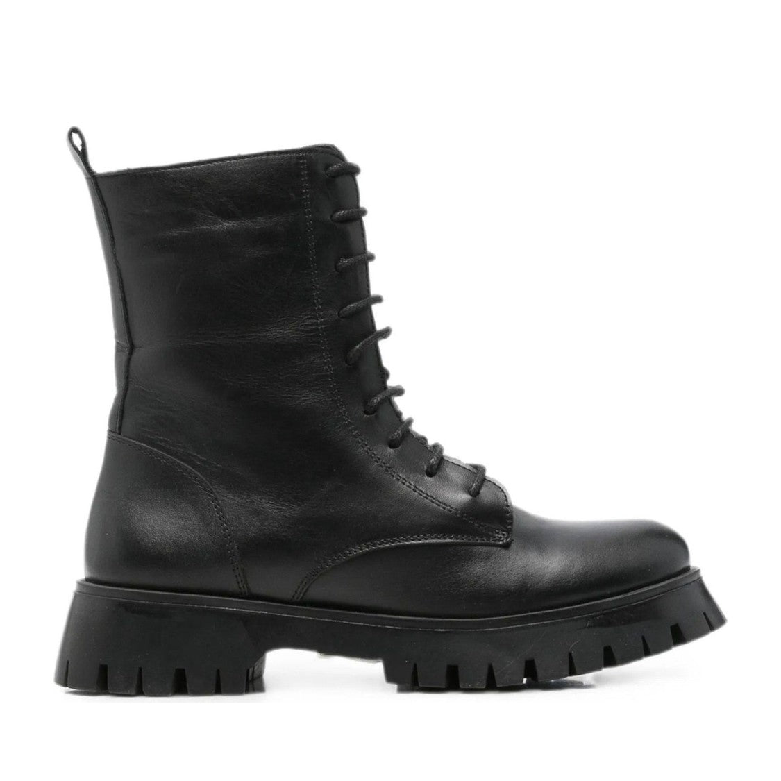 Sergio Moretti Black Leather Minimalist Lace-Up Boots