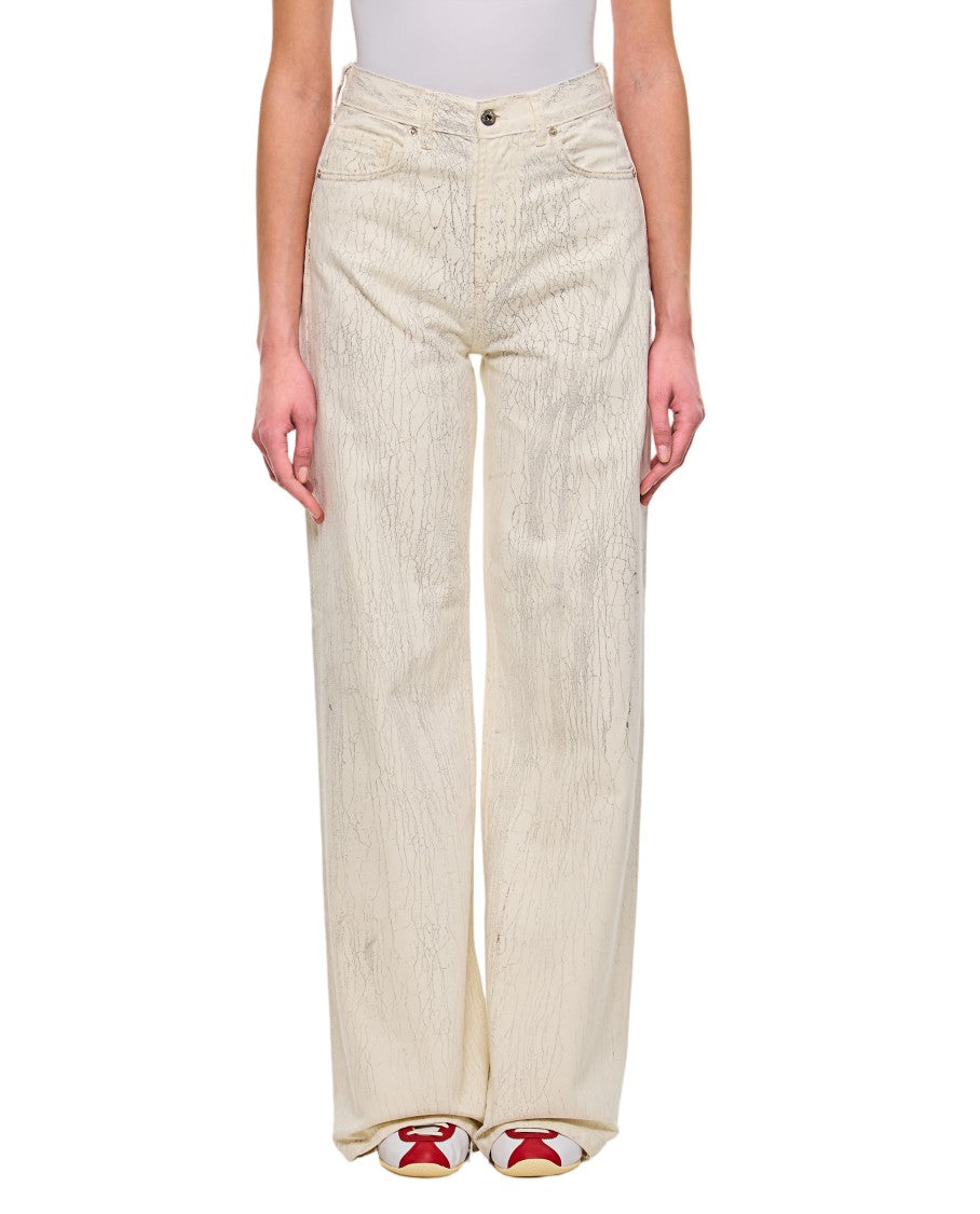 Halfboy Wide-Leg Jeans With Crepe Texture And High Waist Design
