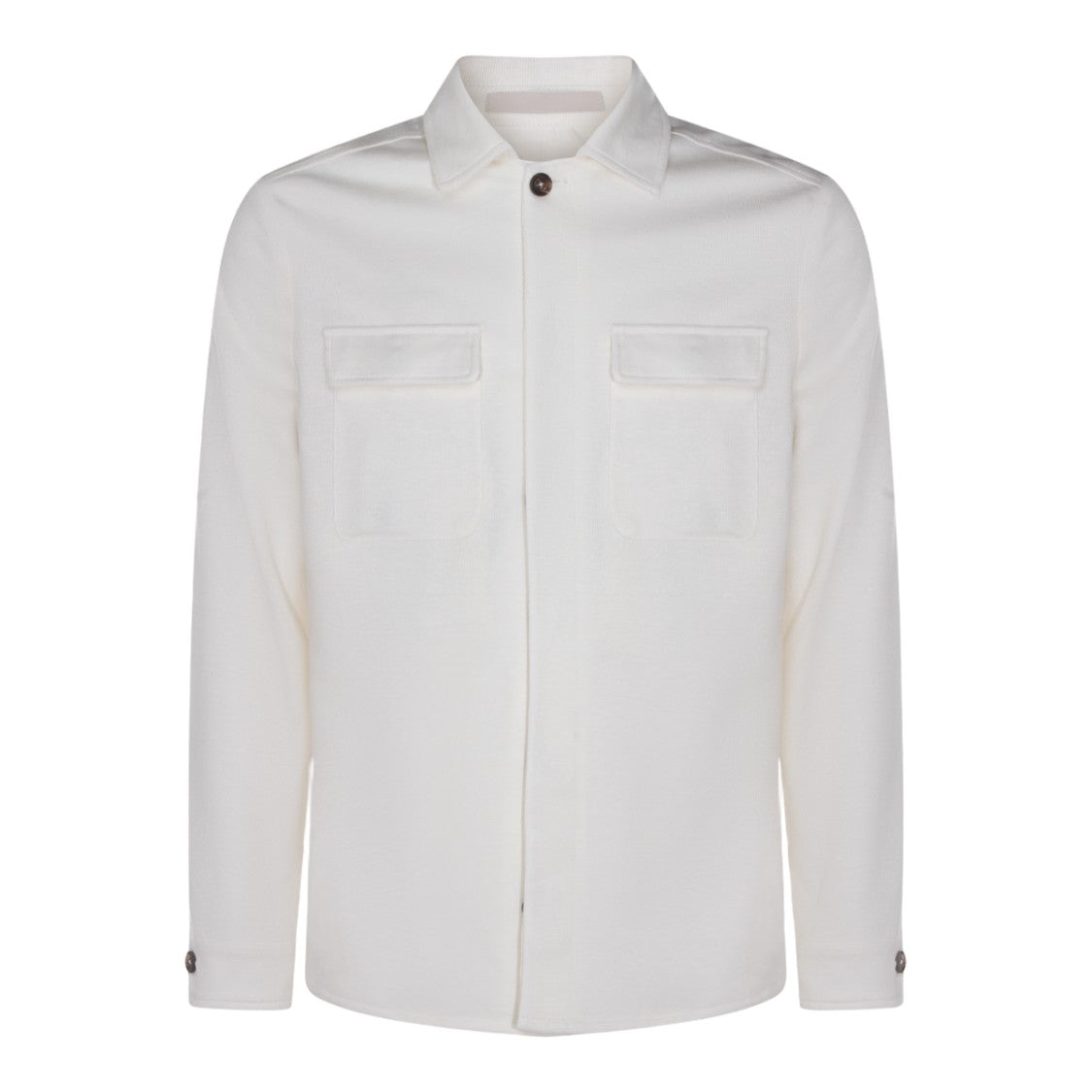 Eleventy Structured White Jacket With Front Zipper Closure
