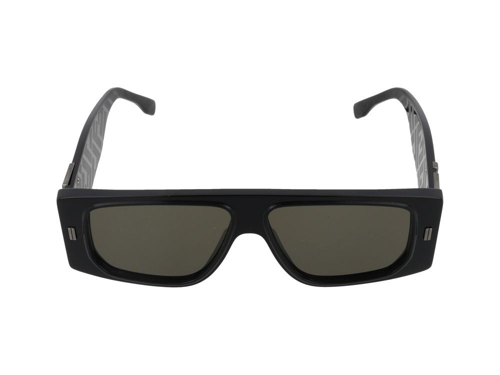 Maison Fendi Oversized Rectangular Metallic Logo Detail Sunglasses