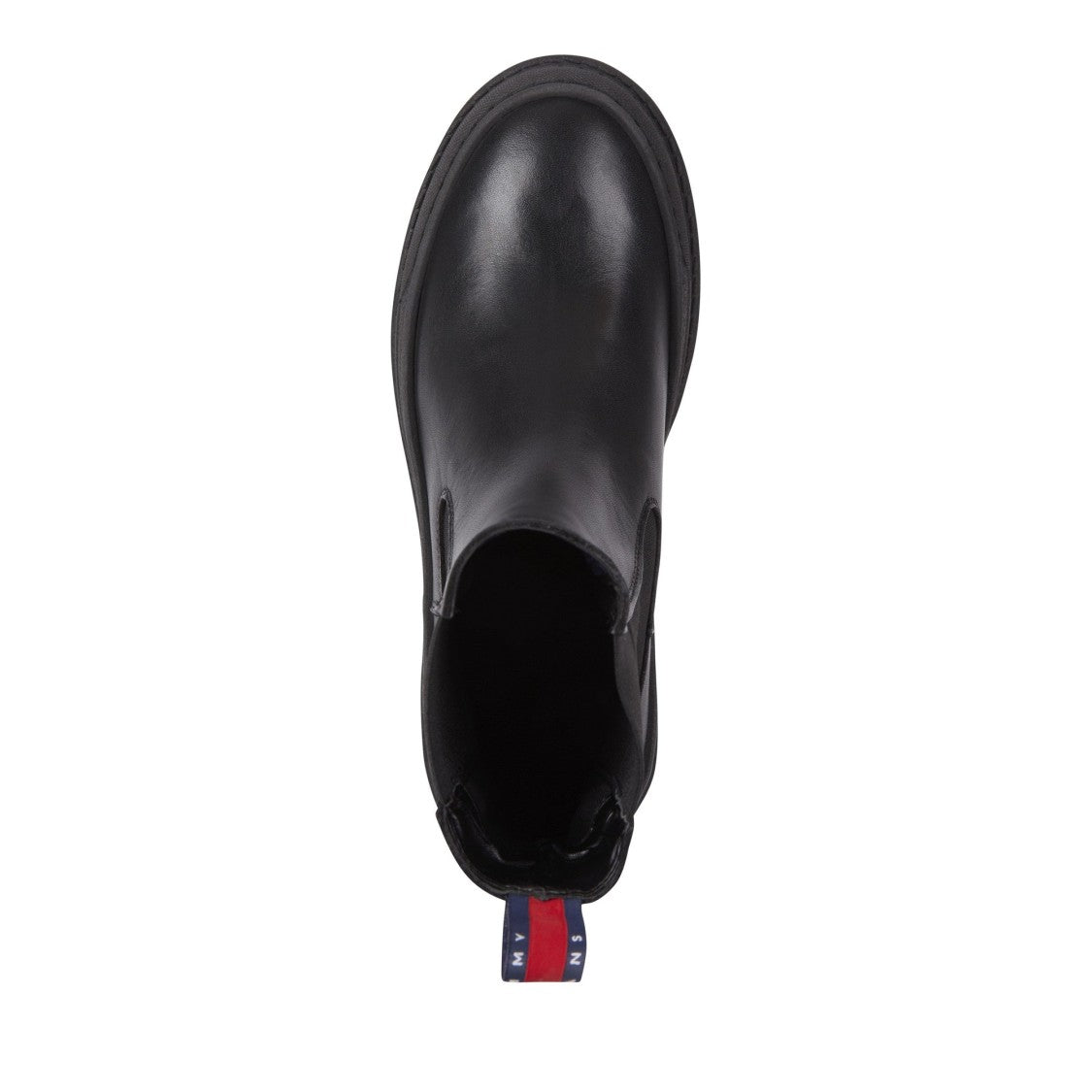 Tommy Jeans Chelsea Foxing Black Rubber Lug Sole Leather Boots