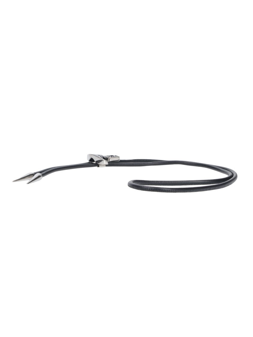 Vivienne Westwood Silvered Brass Leather Orb Bolo Tie