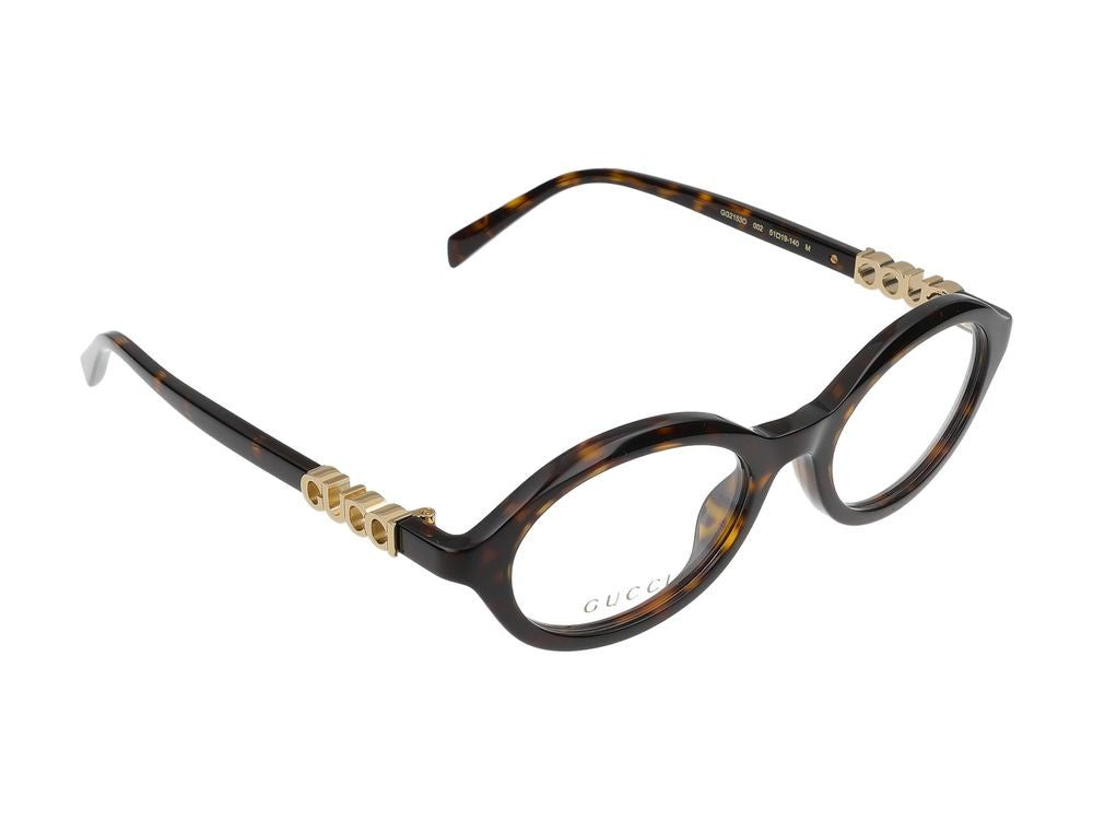 Gucci Havana Keyhole Bridge Round Frame Eyeglasses