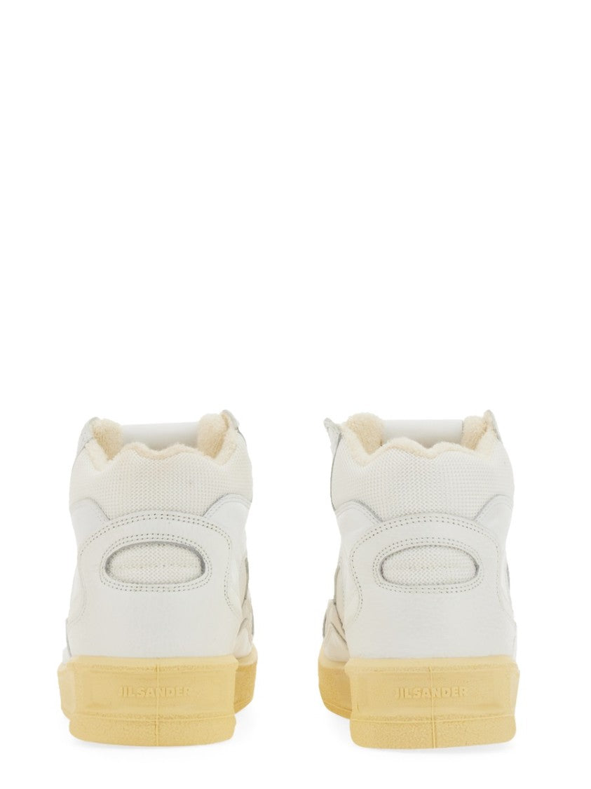 Jil Sander Perforated Leather High-Top Sneakers