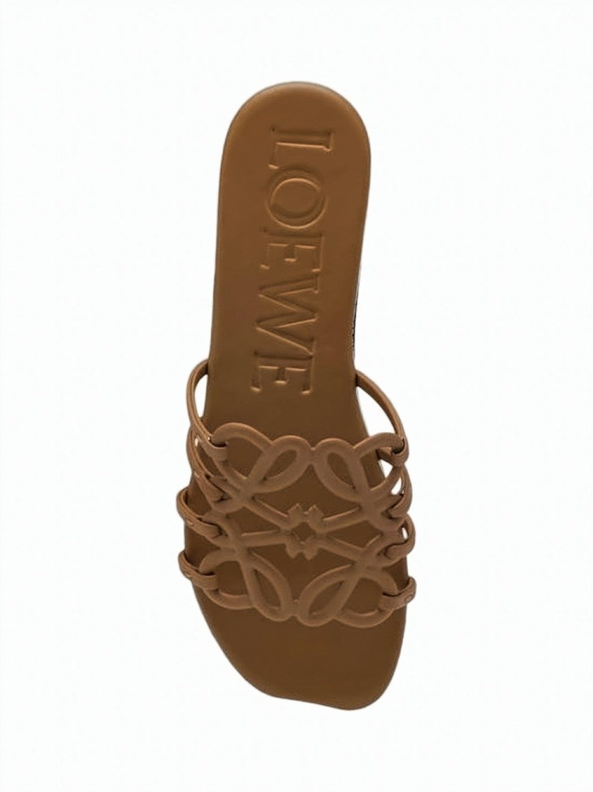 Loewe Intricately Woven Calf Leather Slip-On Mules