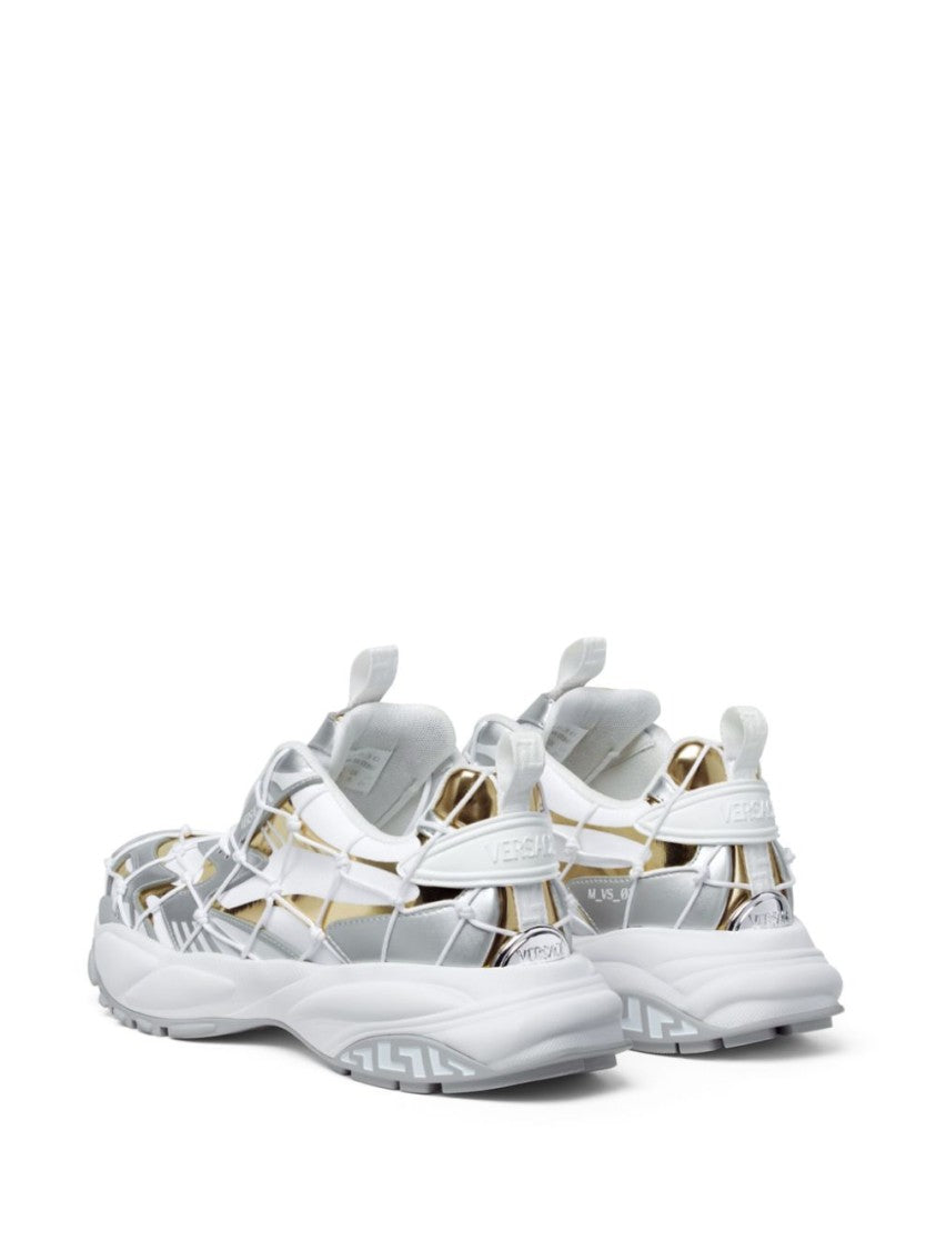 Versace Color-Block Sneakers With Metallic Accents