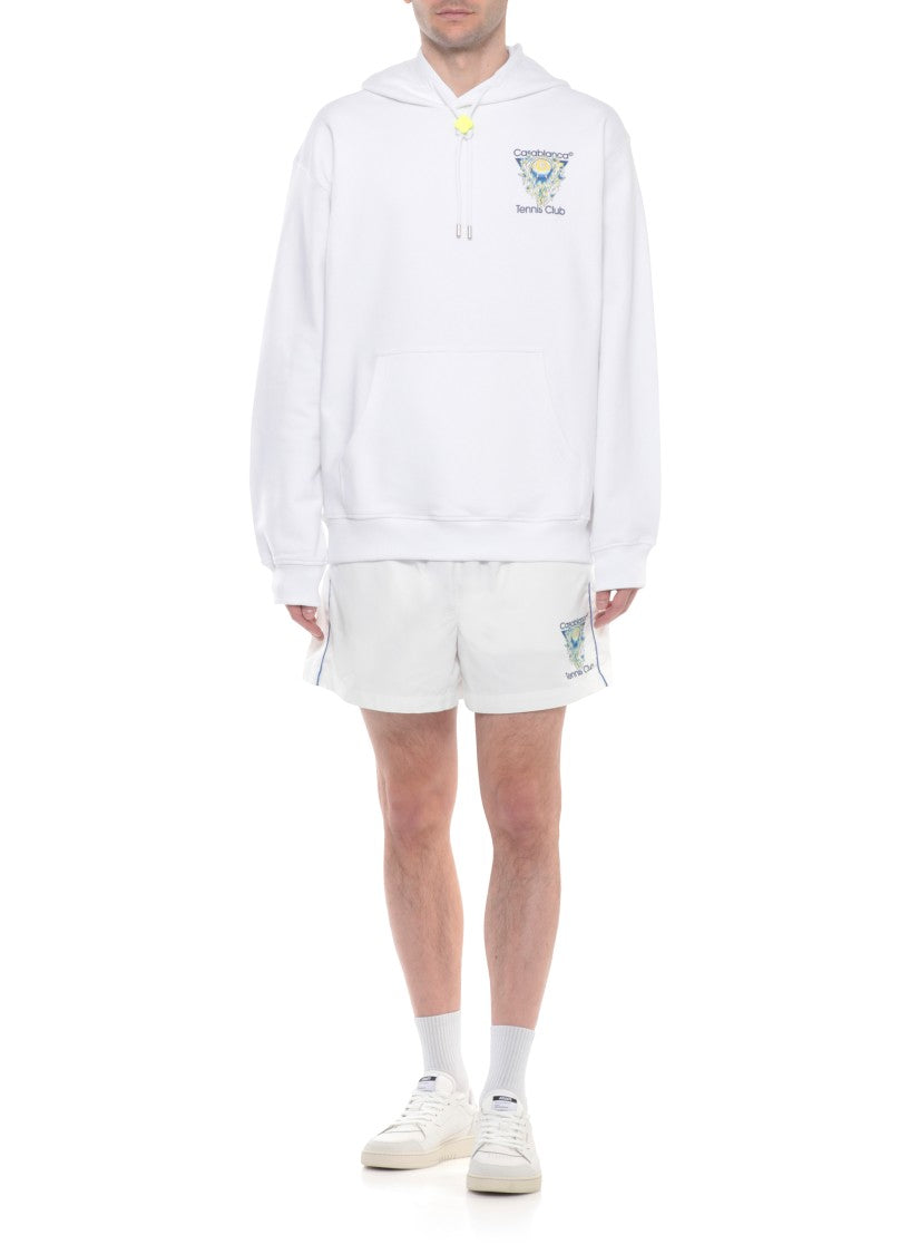 Casablanca White Tennis Club Cotton Hoodie