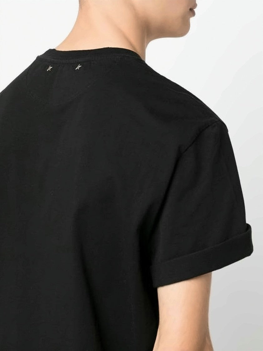 Golden Goose Short-Sleeve Black Cotton T-Shirt With Crew Neckline