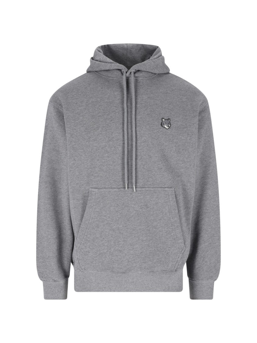 Maison Kitsuné Fox Head Organic Cotton Grey Hoodie