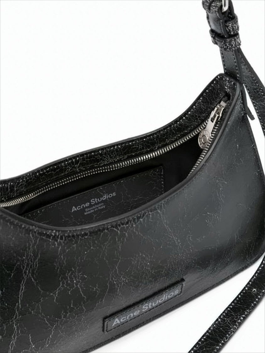 Acne Studios Textured Cowhide Leather Shoulder Bag With Adjustable Strap