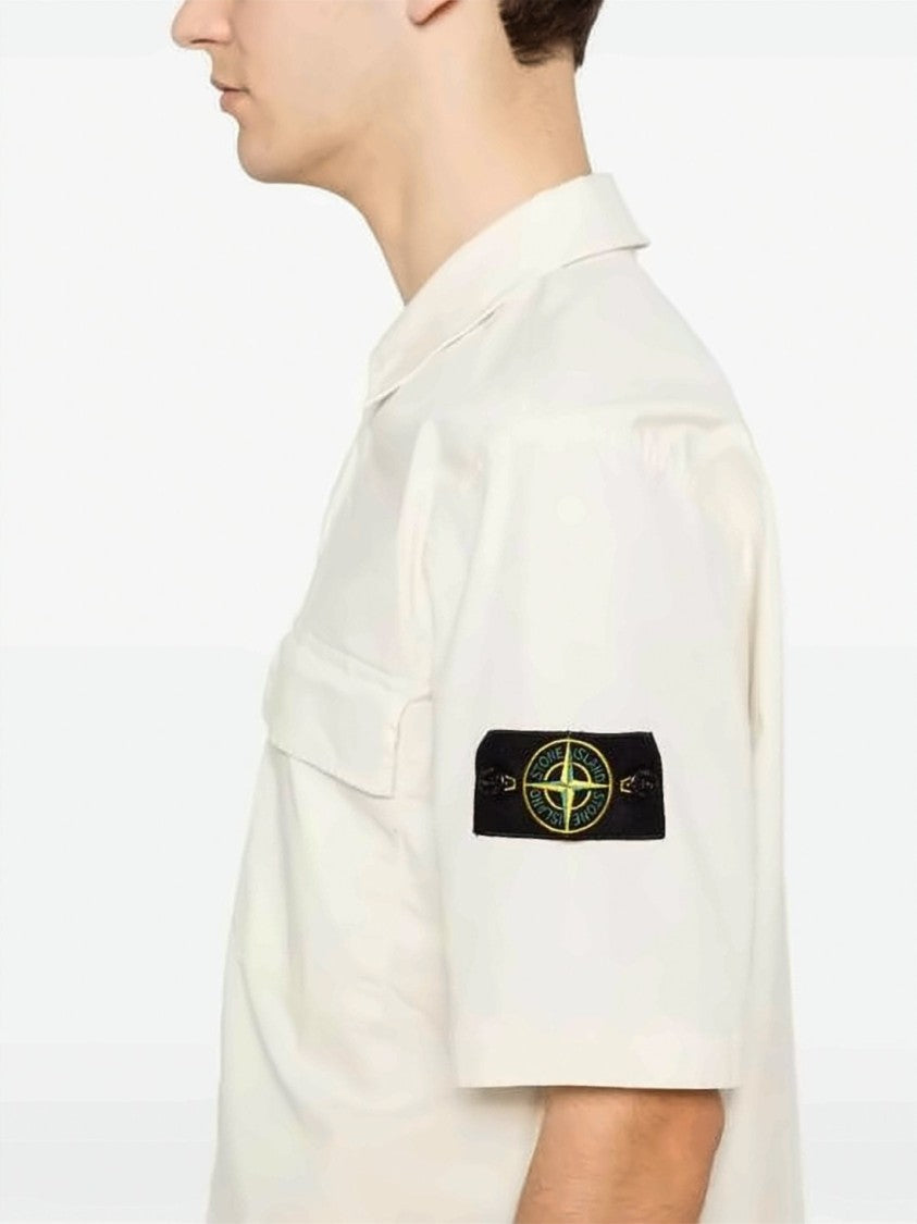 Stone Island Boxy Short-Sleeve Casual Shirt With Classic Collar