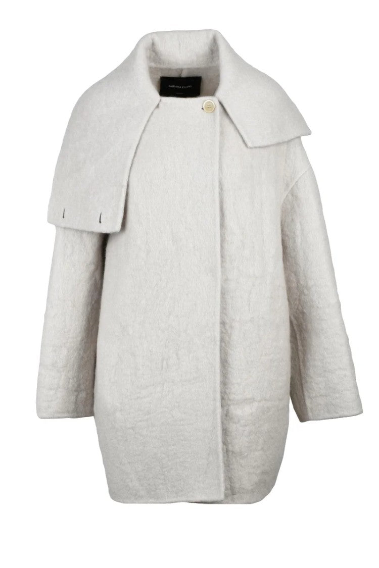Fabiana Filippi Mohair Wool Coat - Light Grey